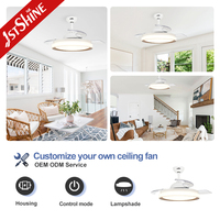 Ventilateur de plafond LED moderne invisible 1stshine avec moteur DC, 42 pouces, pour intérieur, avec pales cachées