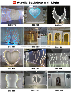 Fondo de Boda Blanco con Logotipo Personalizado SMOOTH, Letrero de Bienvenida de Acrílico LED para Decoración de Eventos - Product Image 5