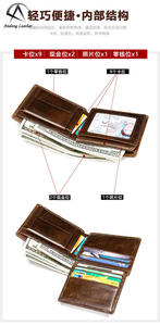 กระเป๋าสตางค์หนังวัวแท้ Andong สำหรับผู้ชาย ป้องกัน RFID  แบบหลายช่องใส่ของ ดีไซน์ย้อนยุค  กระเป๋าใส่เหรียญอเนกประสงค์ - Product Image 5