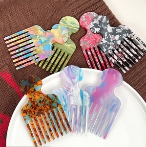3000 + Màu Sắc Tùy Chỉnh Màu Sắc Thiết Kế Logo Acetate Afro Pick Lược Với Răng Rộng - Product Image 1