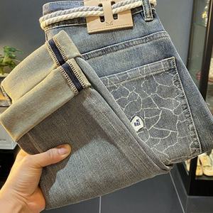 Jeans de style américain pour hommes en automne 2025, coupe slim, jambe droite, marque tendance haut de gamme, pantalon décontracté à jambe droite - Product Image 3