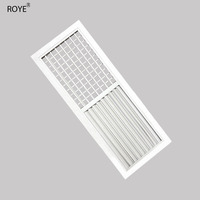 Grille de ventilation double couche en alliage d'aluminium, durable et réglable, pour climatisation centrale, design moderne, montage au plafond