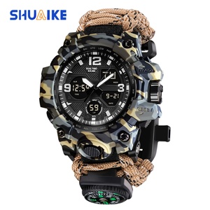 Outdoor Survival Watch Emergency Tactics Umbrella <b>Rope</b> Survival Watch and Compass Customized Logo Digital Sports Watch - Product Image 5