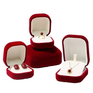 Boîte à bijoux en velours bordeaux, emballage en gros, boîte cadeau rigide en velours, boîte à bijoux personnalisée, boîte à bijoux longue en velours - Product Image 5