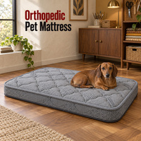 Matelas orthopédique pour chien avec option noyau en fibre de coco, housse matelassée amovible et tissus personnalisés pour les collections de marques de produits pour animaux de compagnie