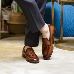 Chaussures pour hommes en cuir véritable haut de gamme, à bout carré, à enfiler, pour le bureau et la carrière, collection automne - Product Image 5