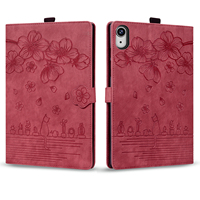 Housse de protection à rabat en cuir PU avec impression de fleurs de cerisier pour Lenovo Tab 10.1 K10C E10C TB311, étui portefeuille pour tablette