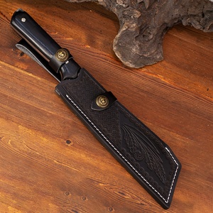 Cuchillo de Bolsillo Táctico de Alta Calidad para Uso Diario (EDC), Personalizable, Mango de Madera OEM, Funda de Cuero, Acero Inoxidable de Grado DIY - Product Image 4