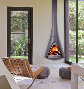 Cheminées à éthanol contemporaines en acier au carbone noir personnalisées pour l'intérieur et poêles flottants avec chauffage pour villas - Product Image 3