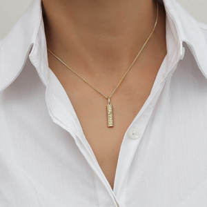 Collar de Joyería Hebrea del <span class=keywords><strong>Muro</strong></span> <span class=keywords><strong>Occidental</strong></span> al por Mayor, Acero Inoxidable 316L, Chapado en Oro de 18k, Mezuzá Jerusalén, Texturizado, Israel - Product Image 5