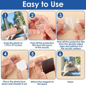 Wholesale Clear Fridge Magnet Clear Printing <b>Square</b> Durable <b>Frame</b> <b>Picture</b> Holder Acrylic Fridge Magnet for Promotion Gift - Product Image 4