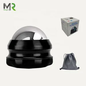 एमआर बेस्ट सेल्स रोलर बॉल मसाजर, गहरी मांसपेशियों की मालिश के लिए स्टेनलेस स्टील क्रायो बॉल हैंडहेल्ड कोल्ड थेरेपी ब्लैक मसाज बॉल