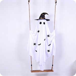 Lumières fantômes suspendues en forme de chapeau de sorcière d'Halloween, décorations lumineuses fantômes à piles, imperméables, décorations d'Halloween - Product Image 6