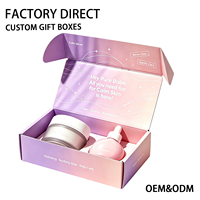Caja de Envío de Cartón Corrugado Rosa y Morado con Logotipo Personalizado, Venta al Por Mayor Directa de Fábrica, Caja de Embalaje con Inserto de Cartón para Productos de Cuidado de la Piel