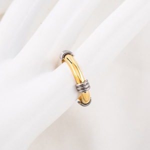 Geometric <b>Titanium</b> Steel Gold Plated <b>Ring</b> Unisex Fashion Jewelry Gift - Product Image 2