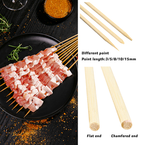 Brochetas de carbón de bambú biodegradables de grado alimenticio con mango largo pulido, fáciles de limpiar para las necesidades diarias de asar en la cocina del hogar. - Product Image 3