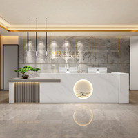 Nouveau bureau d'accueil en bois de style chinois pour bureaux, salons de beauté et bars - Utilisation commerciale multifonctionnelle