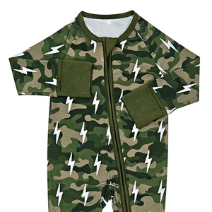 Pijama de Bambú Orgánico con Cierre, Mameluco para Bebé con Estampado Personalizado, Ropa de Bebé Sostenible, Mono de <span class=keywords><strong>Jersey</strong></span> para Bebé, Traje de Dormir para Recién Nacido - Product Image 6