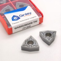 Plaquettes de coupe en carbure Ginley WNMG WNMG080408-TM pour tournage, outils de coupe CNC en forme de pêche, plaquettes de coupe en carbure WNMG WNMG060408