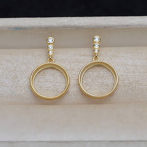 Soporte para pendientes de plata S925, engaste hueco para perlas de 12 mm, componentes para la fabricación de joyería DIY - Product Image 1