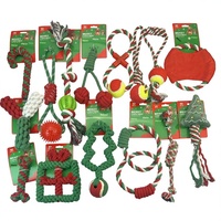 Jouet de Noël pour chien en corde de coton, nœud résistant aux morsures, pour la dentition, anti-ennui, jouet à mâcher indestructible pour chiens