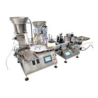Machine tout-en-un de remplissage, de bouchage et d'étiquetage de flacons de bureau pour ampoules, flacons de pénicilline avec bouchon et capuchon à sertir à déclenchement rapide