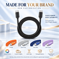 Câble de charge rapide USB C vers USB C OEM 60W, câble de données tressé en nylon de type C avec coque en alliage d'aluminium pour ordinateur portable et téléphone portable