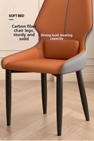 Chaise de salle à manger de luxe moderne haut de gamme, design élégant en cuir pour la maison, les loisirs, l'hôtel, la table à thé ou les réunions - Chaise de style simple