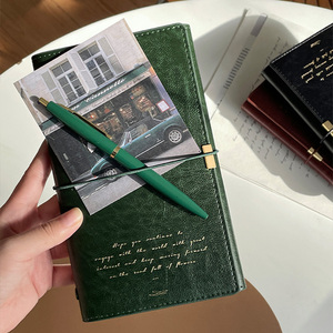 Premium özel Logo Vintage PU deri A6 yüzük ciltli defter gezgin dergiler planlayıcısı süslü hediye kutusu kişiselleştirilmiş günlüğü - Product Image 6