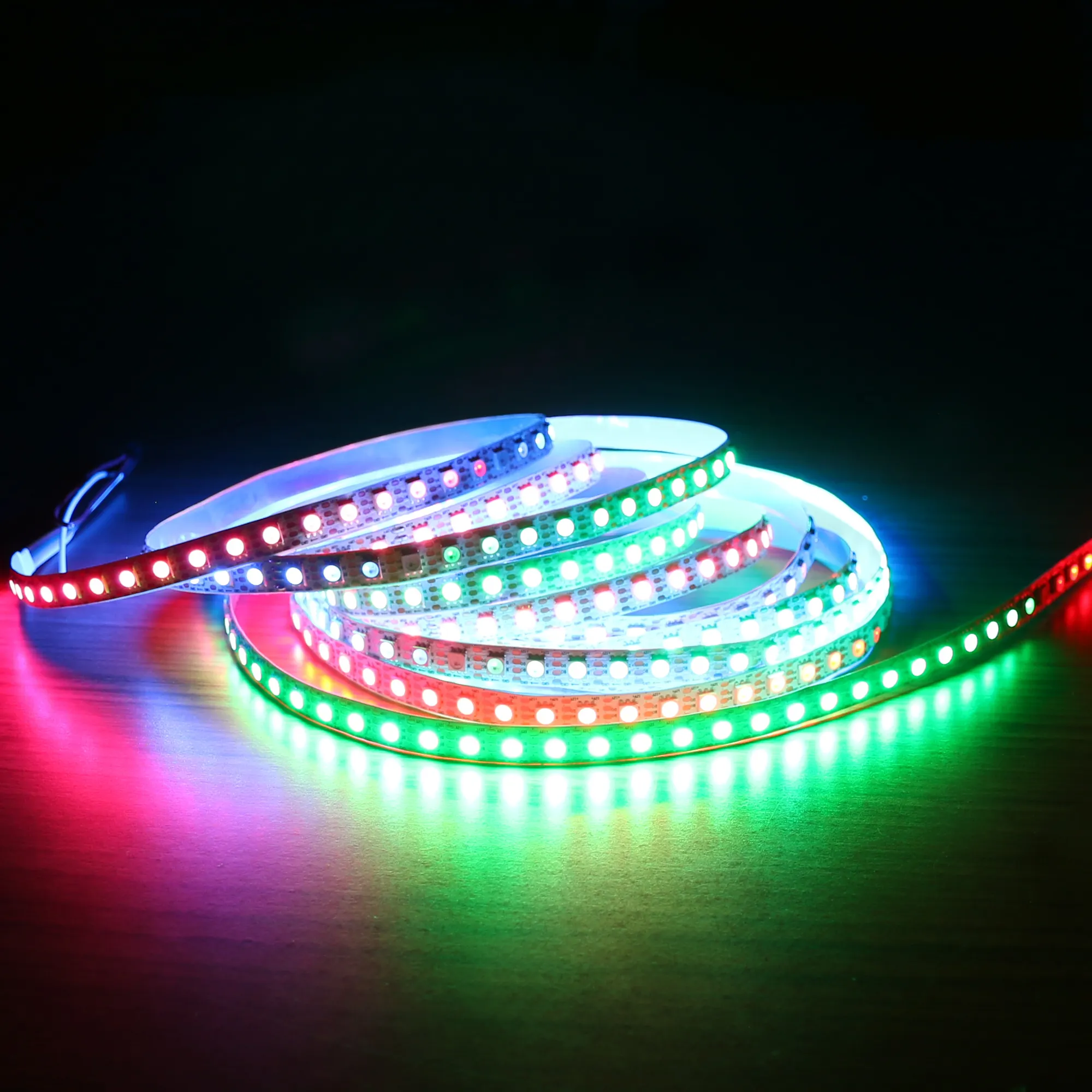 Courir rgbic 144 led/m 5m 10M Rouleau Flexible 5v 12v 24v SMD 5050 Ws2815 WS2812 SK6812 Adressable Rgbw Rgb Led Bandes Lumineuses