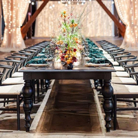 Großhandel Vintage-Design Massivholzstruktur Rechteckiger Miet-Eventtisch für Hochzeiten und Alle Arten von Anlässen
