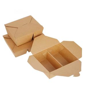 Scatole di carta per imballaggi alimentari personalizzate per pranzo monouso in cartone Bento Kraft riso cinese Bio piatto consegna 700ML scatola da asporto - Product Image 4
