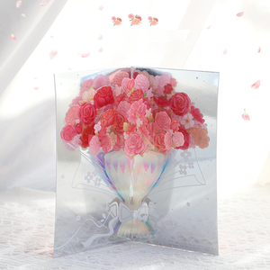 Nuova Creativa Carta d'Auguri Pop-up 3D Personalizzata per San Valentino Bouquet di Rose da Sogno Regalo per i Tuoi Cari - Product Image 2
