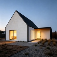 Maison modulaire préfabriquée avec toit en A entièrement fini et véranda, maison de type grange préfabriquée, maisons préfabriquées à vendre