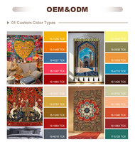 Tapisserie murale rectangulaire en jacquard tissé, lavable en machine, personnalisable, motif vintage, design musulman