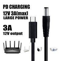 Câble de charge USB Type C vers prise d'alimentation DC 5.5x2.1mm 9V 15V 20V 12V 3A avec déclencheur PD pour routeur Wifi, modem, projecteur, caméra, ordinateur portable