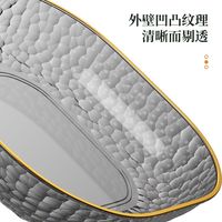 Nouvelle Assiette à Déchets Transparente Luxe Léger avec Bord Doré, en Plastique Épais Haut de Gamme pour la Vaisselle Domestique et les Restes Alimentaires