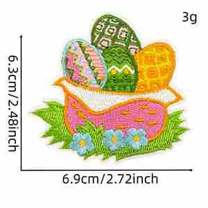 แพทช์ปักลายกระต่ายไข่อีสเตอร์สำหรับรีดติดเสื้อผ้า - Product Image 3