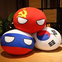 Coussin en peluche Polandball 52 cm, jouet en peluche doux avec design de drapeau, en coton, fabriqué en Chine, pour la décoration de la maison ou comme cadeau, unisexe, à partir de 14 ans