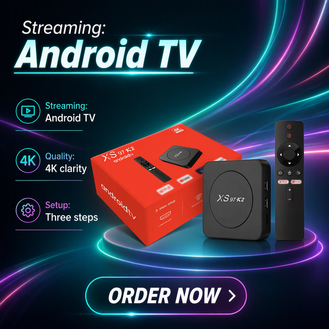 XS97 K2 BT Compact TV Box 4K HDR H313 2GB/8GB 2.4G/5G WiFi IPTV Voice Remote Streaming