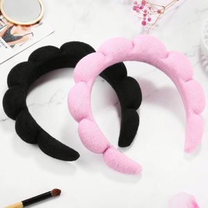 Ensemble de bandeaux torsadés en éponge effet nuage, bandeau pour le lavage du visage à couronne haute, accessoire capillaire artisanal et élégant pour le maquillage, le spa, les cadeaux et les mariages - Product Image 5