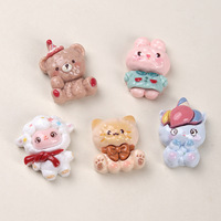 Accessoires en résine DIY de dessins animés animaux pour pinces à cheveux, breloques pour coques de téléphone, boucles de chaussures