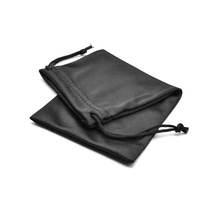Rpet recyclable écologique en microfibre, sac à lunettes souple avec cordon de serrage, Logo personnalisé, étui à lunettes