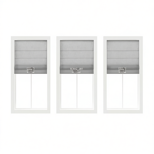 Store romain sans fil en mélange de lin, filtrant la lumière, accessoires pour portes et fenêtres, design minimaliste, installation par vis - Product Image 1