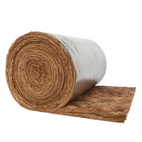 Rouleau de laine de verre marron sans formaldéhyde, isolation thermique et acoustique écologique en fibre de verre chocolat pour murs et plafonds
