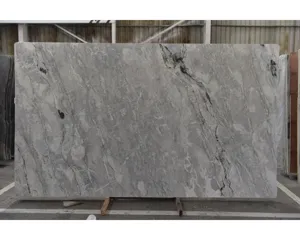 SHIHUI卸売高品質天然石ビアンコアルピカルツァイトスラブ人気ホワイトグレー大理石スラブ内壁床用