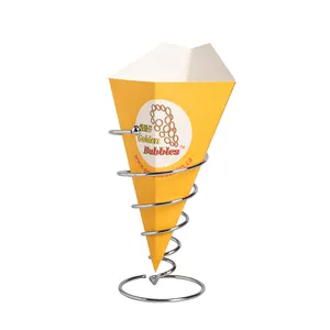 Paper Cone For French Fries With Sauce Holder