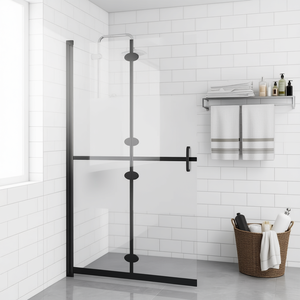 Paroi de douche pliante en verre ESG D0100H7WC2X 35,4x74,8 avec cadre, design minimaliste - Product Image 2