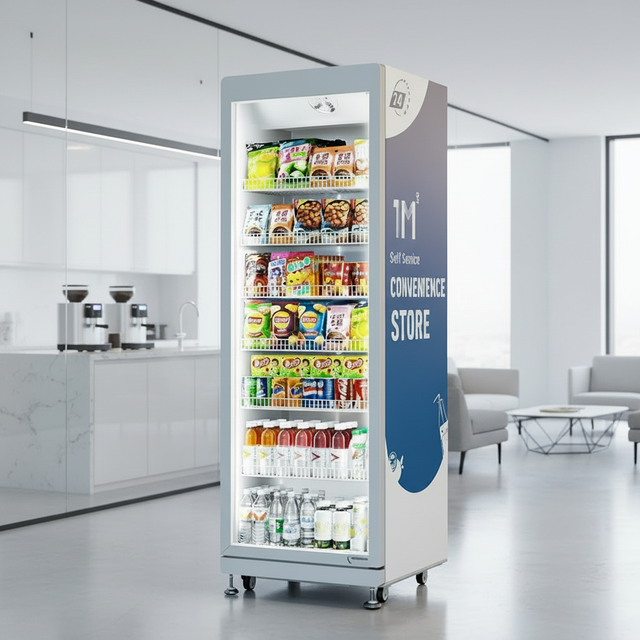 AI Vision Smart Foods and Drinks Vending Machine 520L Stainless Steel Cabinet with Remote Monitoring SDK Enabled WiFi 4G LTE
