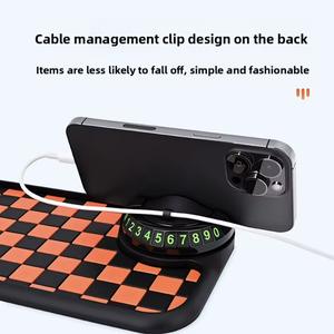 Alfombrilla antideslizante para salpicadero resistente al desgaste con placa de número de estacionamiento, soporte giratorio para teléfono de coche con almohadilla antideslizante multifuncional - Product Image 4